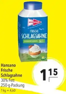 CITTI Markt Hansano Frische Schlagsahne Angebot