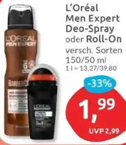 Budni L'Oréal Men Expert Deo-Spray oder Roll-On Angebot