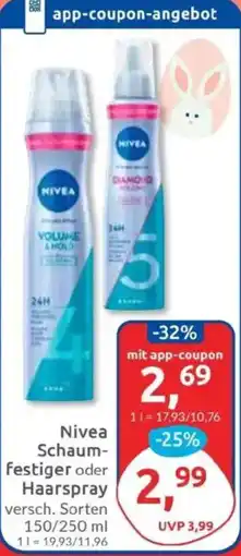 Budni Nivea Schaumfestiger oder Haarspray Angebot