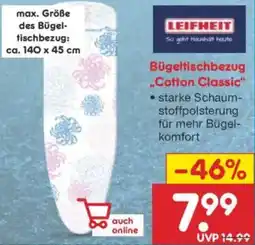 Netto Marken-Discount LEIFHEIT Bügeltischbezug „Cotton Classic" Angebot