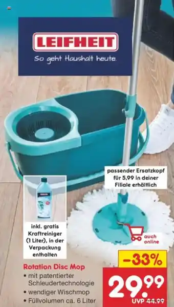 Netto Marken-Discount LEIFHEIT Rotation Disc Mop Angebot