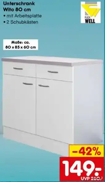 Netto Marken-Discount FLEX WELL Unterschrank Wito 80 cm Angebot