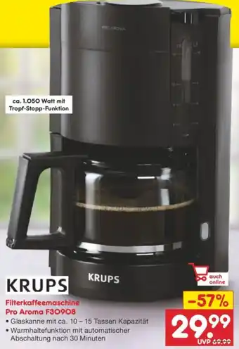 Netto Marken-Discount KRUPS Filterkaffeemaschine Pro Aroma F30908 Angebot