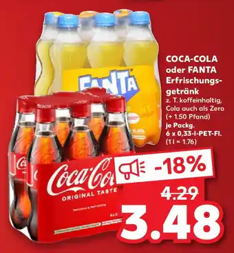 Kaufland COCA-COLA oder FANTA Erfrischungs- getränk Angebot