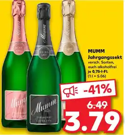 Kaufland MUMM Jahrgangssekt Angebot