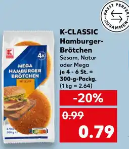 Kaufland K-CLASSIC Hamburger- Brötchen Angebot