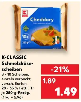 Kaufland K-CLASSIC Schmelzkäse- scheiben Angebot