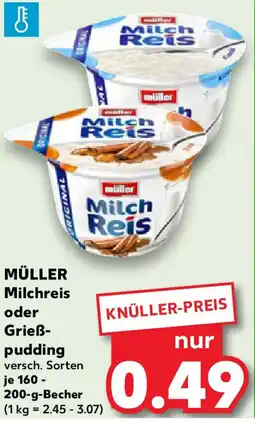 Kaufland MÜLLER Milchreis oder Grieß- pudding Angebot