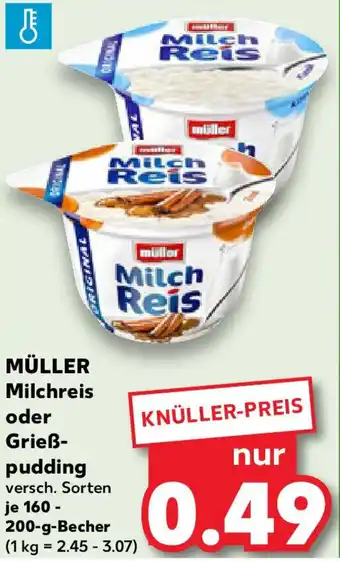 Kaufland MÜLLER Milchreis oder Grieß- pudding Angebot