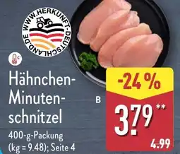 Aldi Nord Hähnchen- Minuten- schnitzel Angebot