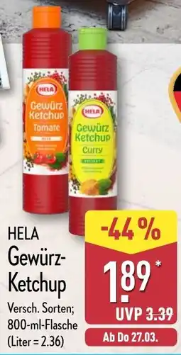 Aldi Nord HELA Gewürz Ketchup Angebot