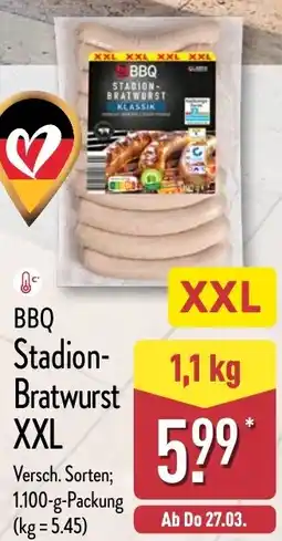 Aldi Nord BBQ Stadion- Bratwurst XXL Angebot