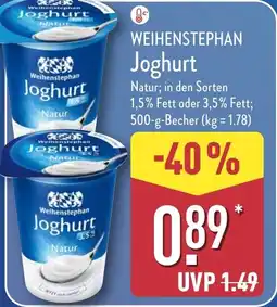 Aldi Nord WEIHENSTEPHAN Joghurt Angebot