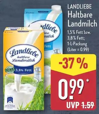 Aldi Nord LANDLIEBE Haltbare Landmilch Angebot