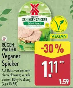 Aldi Nord RÜGEN- WALDER Veganer Spicker Angebot