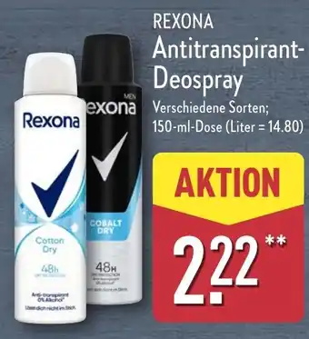 Aldi Nord Rexona Antitranspirant- Deospray Angebot