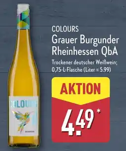 Aldi Nord COLOURS Grauer Burgunder Rheinhessen QbA Angebot