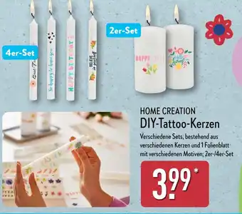 Aldi Nord HOME CREATION DIY-Tattoo-Kerzen Angebot