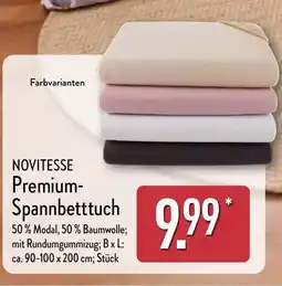 Aldi Nord NOVITESSE Premium- Spannbetttuch Angebot