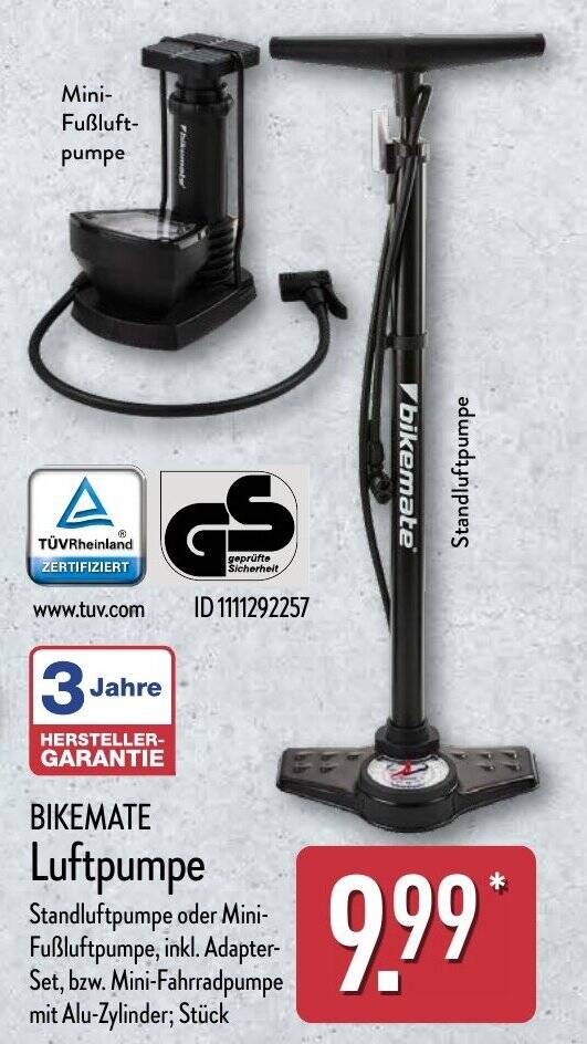 BIKEMATE Luftpumpe Angebot bei Aldi Nord