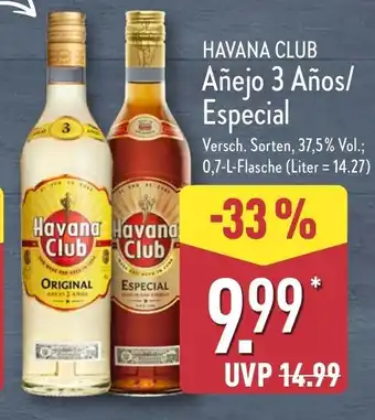 Aldi Nord HAVANA CLUB Añejo 3 Años/ Especial Angebot