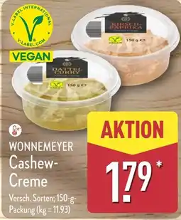 Aldi Nord WONNEMEYER Cashew- Creme Angebot