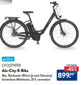 Aldi Nord prophete Alu-City-E-Bike Angebot