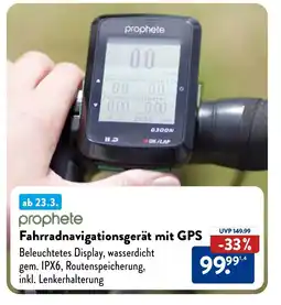 Aldi Nord prophete Fahrradnavigationsgerät mit GPS Angebot