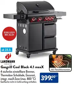 Aldi Nord LANDMANN Gasgrill Cool Black 4.1 maxX Angebot