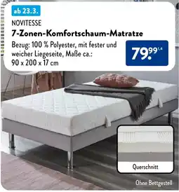 Aldi Nord NOVITESSE 7-Zonen-Komfortschaum-Matratze Angebot