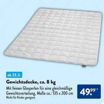 Aldi Nord Gewichtsdecke, ca. 8 kg Angebot