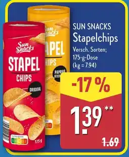 Aldi Nord SUN SNACKS Stapelchips Angebot