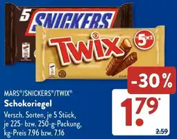 Aldi Süd MARS/SNICKERS/TWIX Schokoriegel Angebot