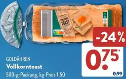 Aldi Süd GOLDÄHREN Vollkorntoast Angebot