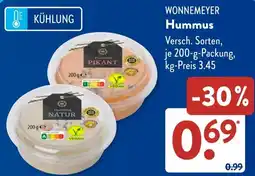 Aldi Süd WONNEMEYER Hummus Angebot