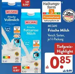 Aldi Süd MILSANI Frische Milch Angebot