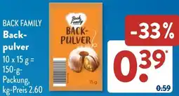 Aldi Süd BACK FAMILY Backpulver Angebot