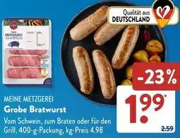 Aldi Süd MEINE METZGEREI Grobe Bratwurst Angebot