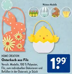 Aldi Süd HOME CREATION Osterkorb aus Filz Angebot