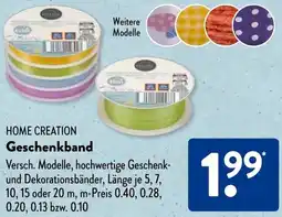 Aldi Süd HOME CREATION Geschenkband Angebot