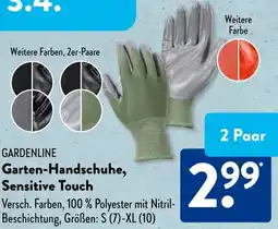 Aldi Süd GARDENLINE Garten-Handschuhe, Sensitive Touch Angebot