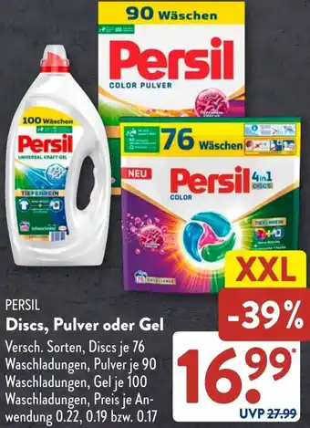 Aldi Süd PERSIL Discs, Pulver oder Gel Angebot