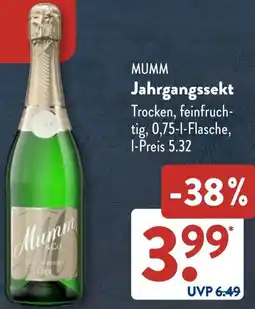 Aldi Süd MUMM Jahrgangssekt Angebot