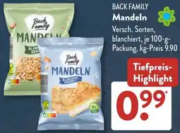 Aldi Süd BACK FAMILY Mandeln Angebot