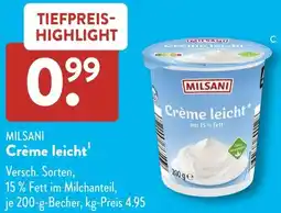 Aldi Süd MILSANI Crème leicht Angebot