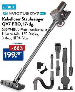 Aldi Süd INVICTUS Kabelloser Staubsauger QV7 PRO, 17-tlg. Angebot