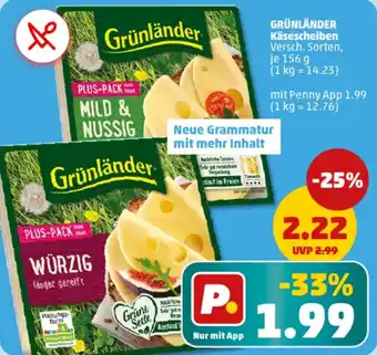 PENNY GRÜNLÄNDER Käsescheiben Angebot