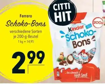 CITTI Markt Ferrero Schoko-Bons Angebot