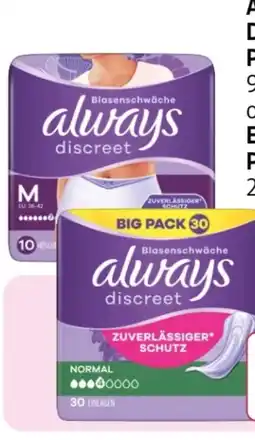 Rossmann Always Discreet Pants Blasenschwäche Angebot