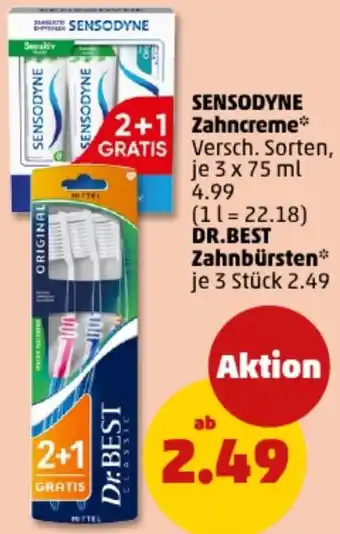 PENNY SENSODYNE Zahncreme oder DR.BEST Zahnbürsten Angebot